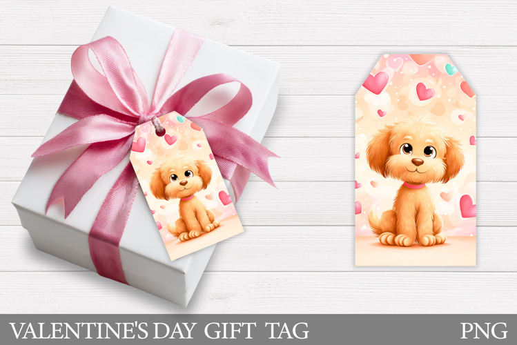 Valentines Dog Gift Tag Design. Valentine Gift Tag Printable