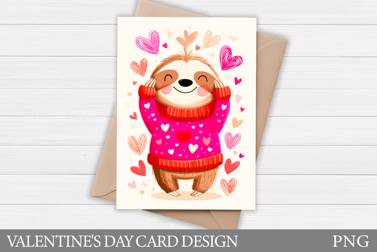 Valentines Sloth Card Printable. Valentines Card Design