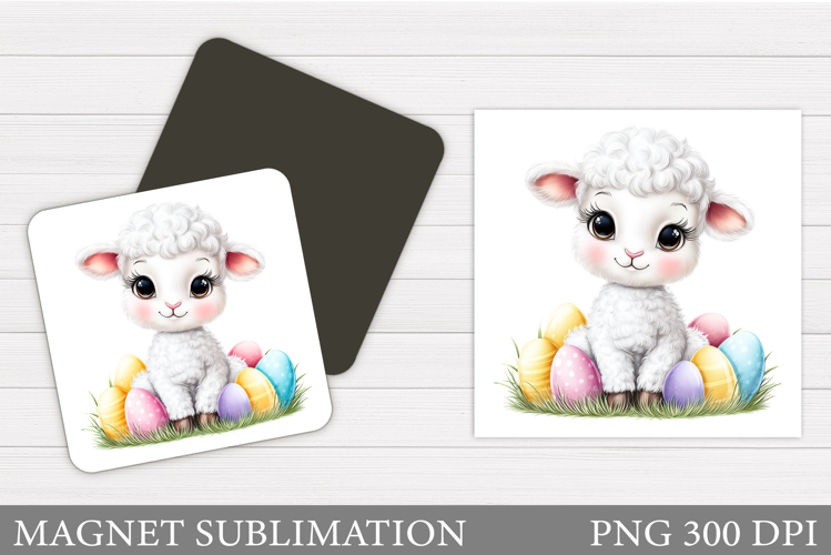 Easter Lamb Magnet Sublimation. Easter Magnet Design