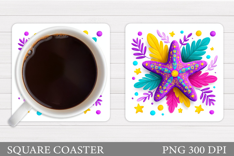 Starfish Coaster Sublimation. Starfish Coaster Design
