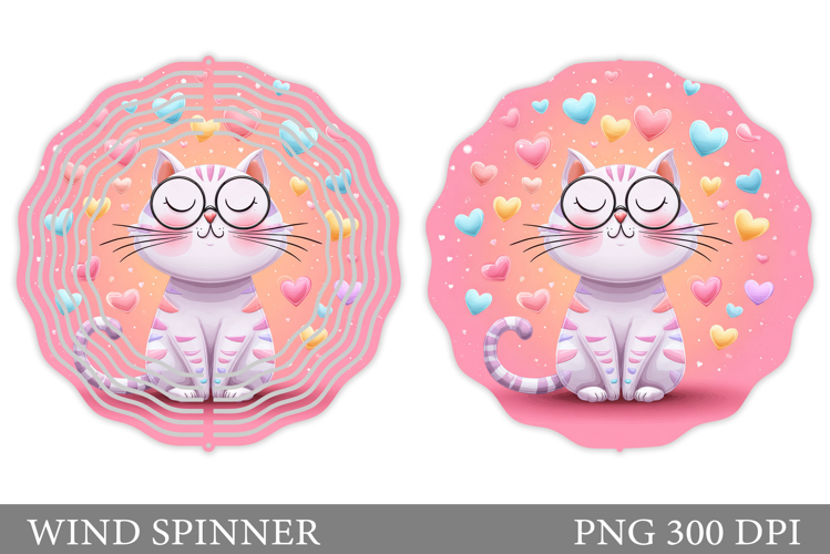 Valentines Cat Wind Spinner. Valentines Wind Spinner Design