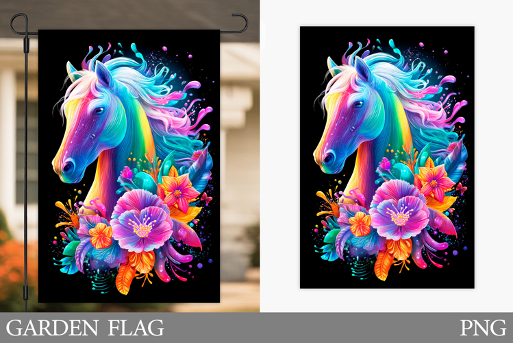 Horse Garden Flag Design. Horse Sublimation
