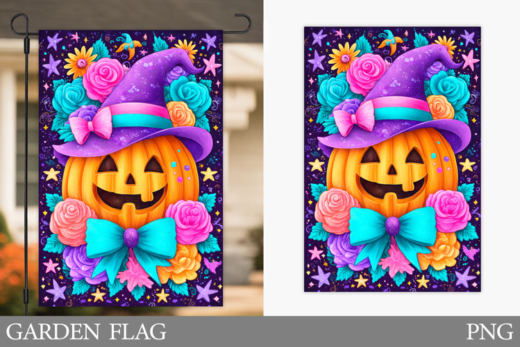 Halloween Pumpkin Garden Flag. Halloween Garden Flag Design