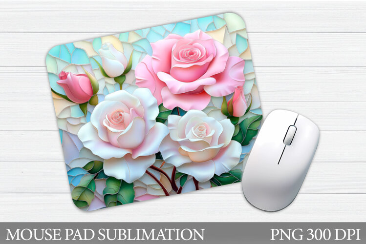 Roses Mouse Pad Sublimation. Flowers Mouse Pad Design example image 1