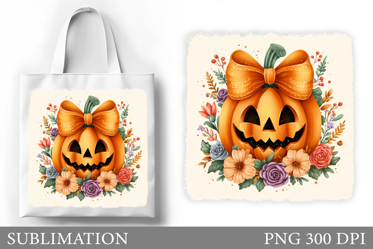 Halloween Pumpkin Sublimation. Halloween Tote Bag Design