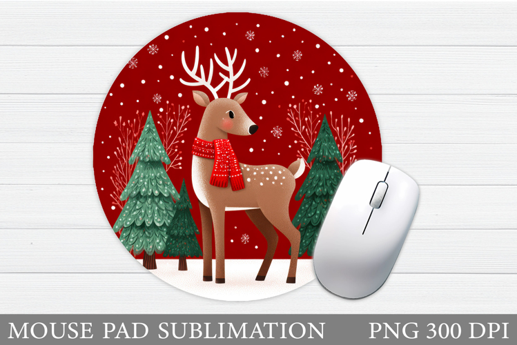 Christmas Deer Mouse Pad. Christmas Mouse Pad Design
