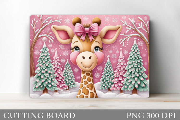 Christmas Giraffe Cutting Board. Christmas Cutting Board