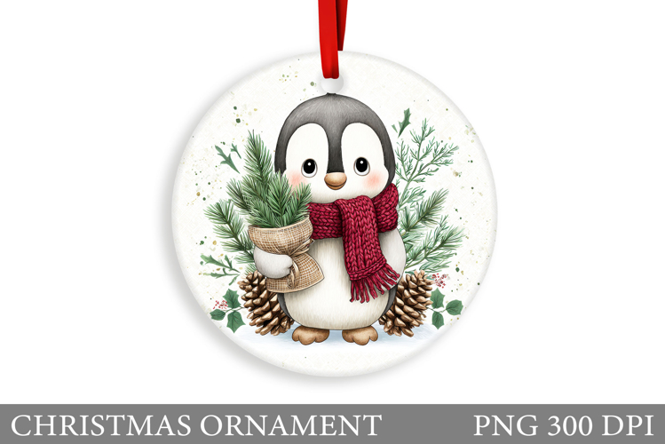 Cute Penguin Christmas Ornament. Christmas Ornament Design