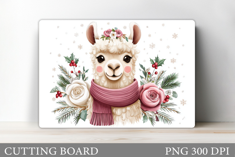 Christmas Lama Cutting Board. Christmas Cutting Board