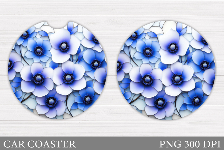 Flowers Car Coaster Design. Flowers Car Coaster Sublimation