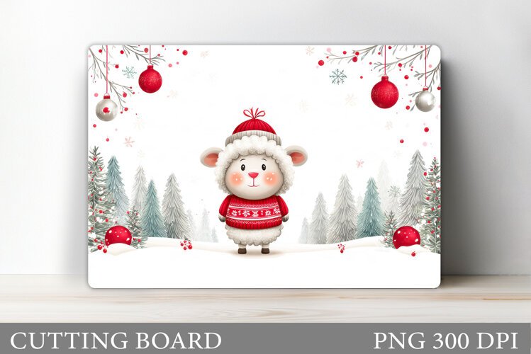 Christmas Lamb Cutting Board. Christmas Cutting Board example image 1
