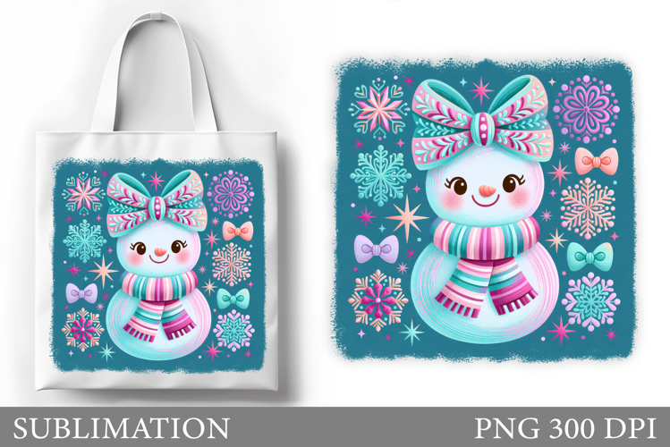 Snowman Tote Bag. Christmas Tote Bag Sublimation