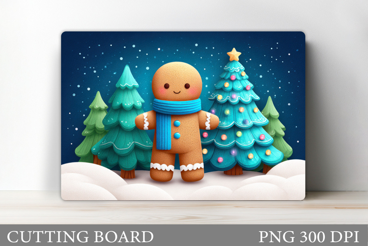 Christmas Cutting Board Design. Gingerbread Cutting Board