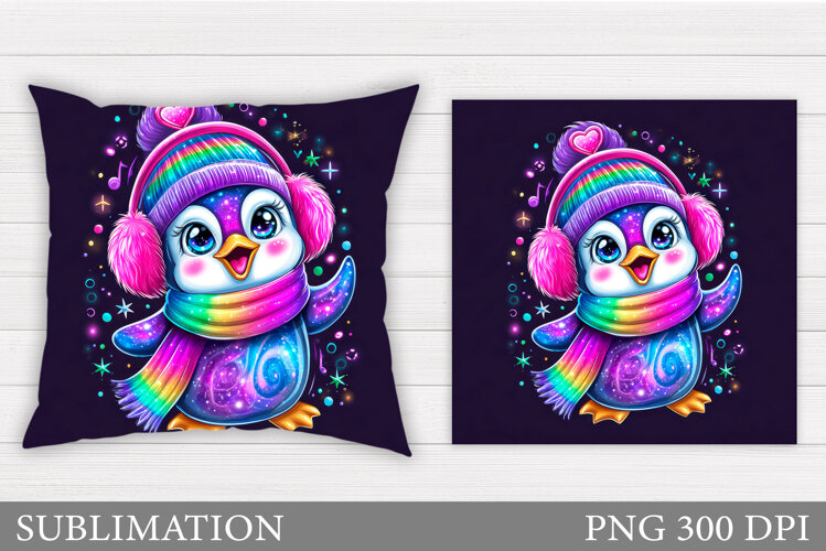 Christmas Penguin Pillow. Christmas Pillow Design example image 1