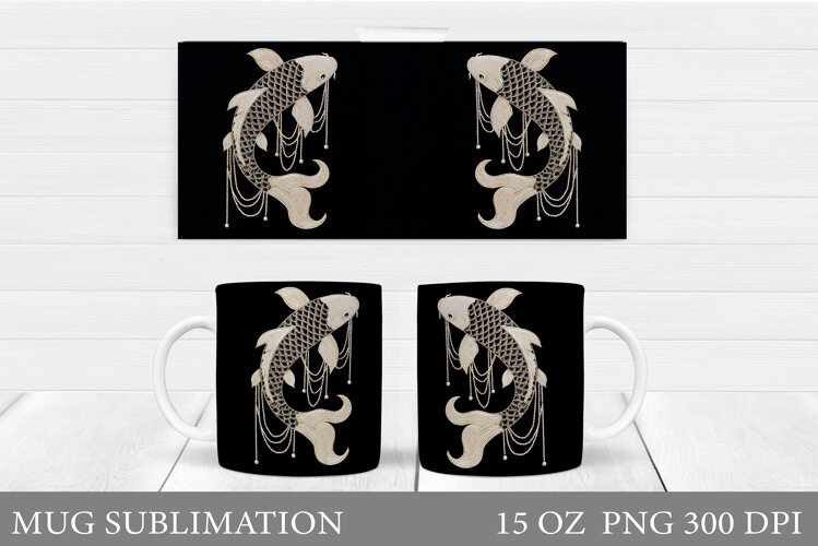 Fish Mug Wrap Design. Fish Mug Sublimation example image 1