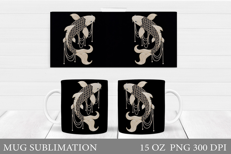 Fish Mug Wrap Design. Fish Mug Sublimation