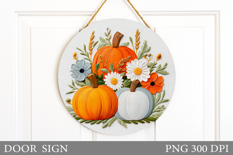 Fall Pumpkin Door Sign Sublimation. Fall Door Sign Design