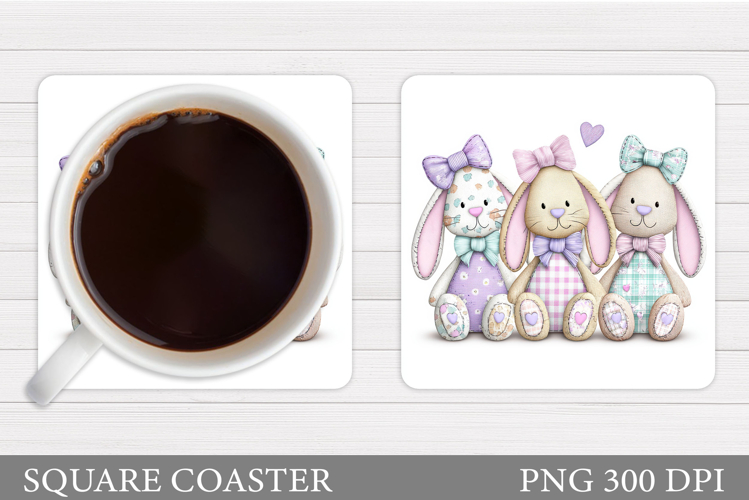 Cute Bunny Coaster Design. Cute Bunny Sublimation