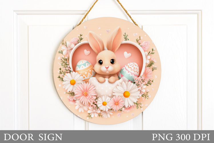 Easter Bunny Door Sign Sublimation. Easter Door Sign Design