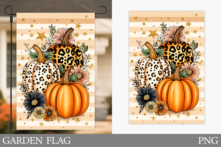 Pumpkin Garden Flag Design. Pumpkin Sublimation