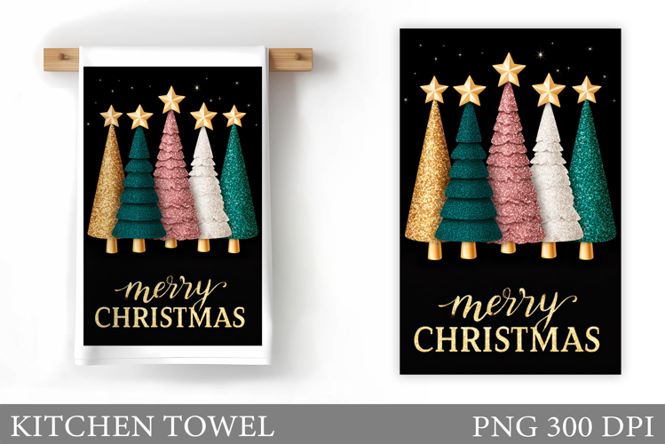 Christmas Tree Kitchen Towel. Christmas Kitchen Towel Design