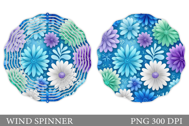 Flowers Wind Spinner Design. Floral Wind Spinner Sublimation