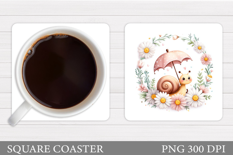 Snail Coaster Design. Cute Snail Sublimation