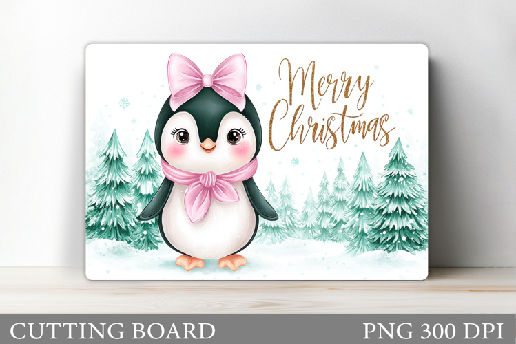Cute Penguin Cutting Board. Christmas Cutting Board Design