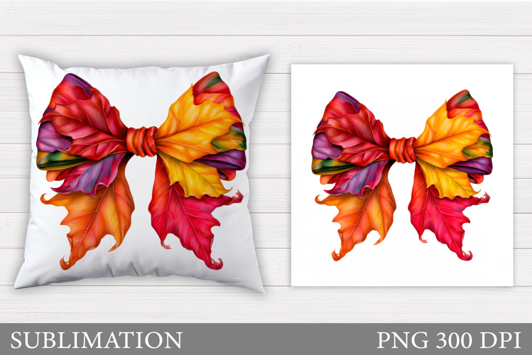 Fall Bow Pillow Design. Fall Pumpkin Sublimation