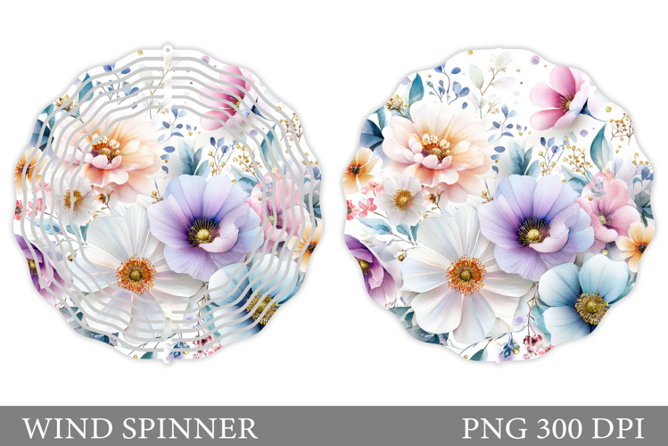Flowers Wind Spinner Design. Floral Wind Spinner Sublimation