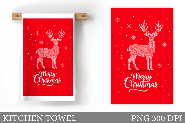 Merry Christmas Kitchen Towel. Christmas Kitchen Towel