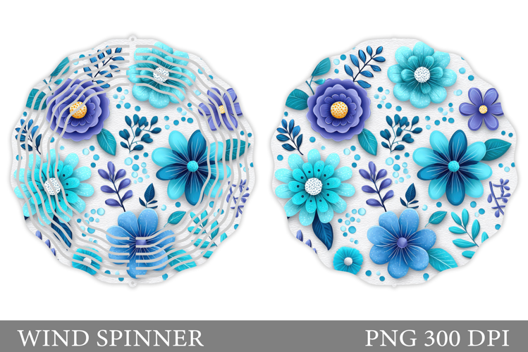 Floral Wind Spinner Sublimation. Flowers Wind Spinner Design