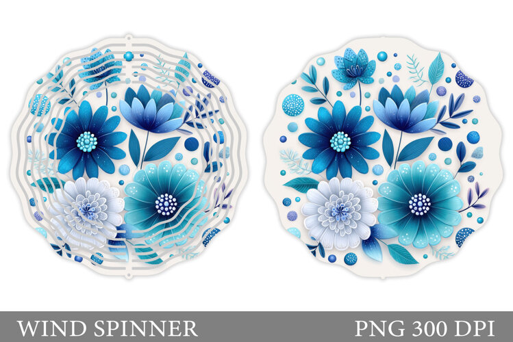 Floral Wind Spinner Sublimation. Flowers Wind Spinner Design example image 1