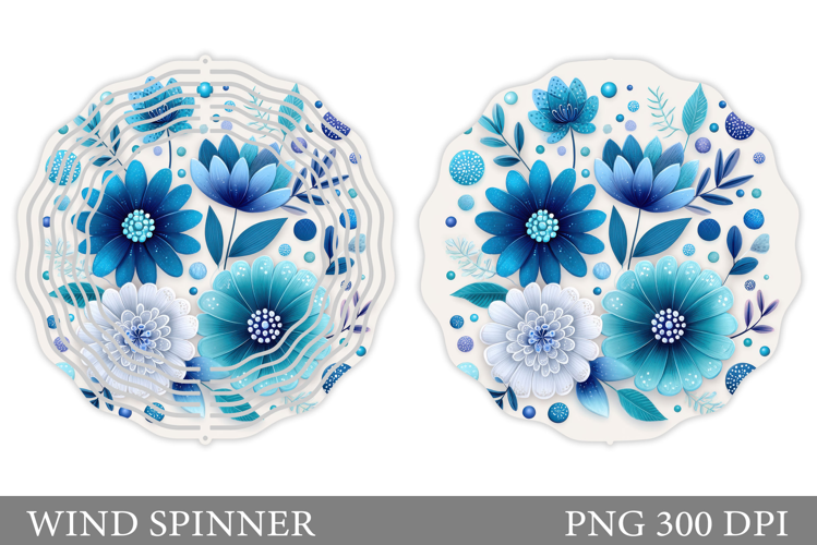 Floral Wind Spinner Sublimation. Flowers Wind Spinner Design