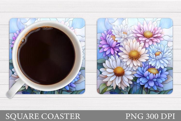 Floral Coaster Design. Flowers Coaster Sublimation