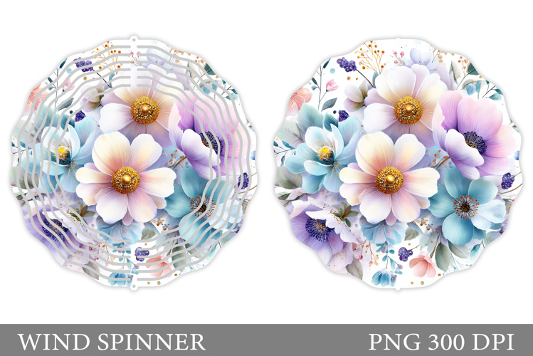 Floral Wind Spinner Sublimation. Flowers Wind Spinner Design