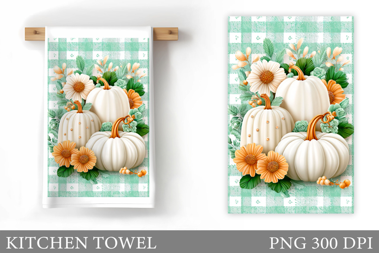 Fall Pumpkin Kitchen Towel. Fall Kitchen Towel Sublimation