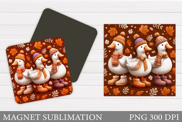 Fall Goose Magnet Design. Fall Magnet Sublimation example image 1