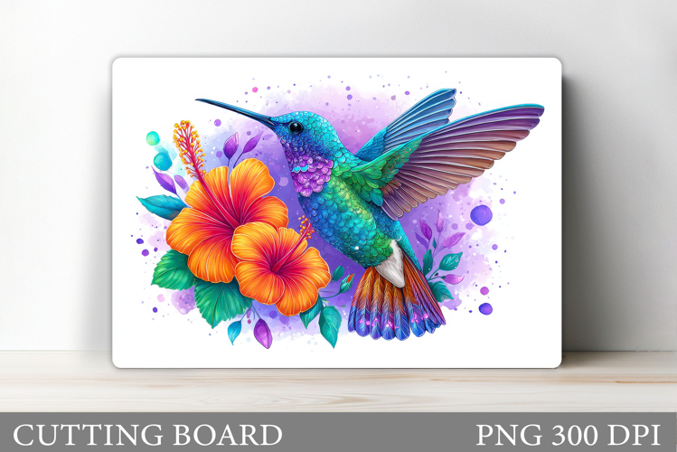 Hummingbird Cutting Board. Flowers Kitchen Cutting Board