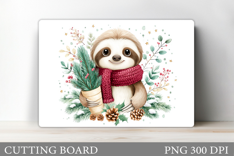 Christmas Sloth Cutting Board. Christmas Cutting Board
