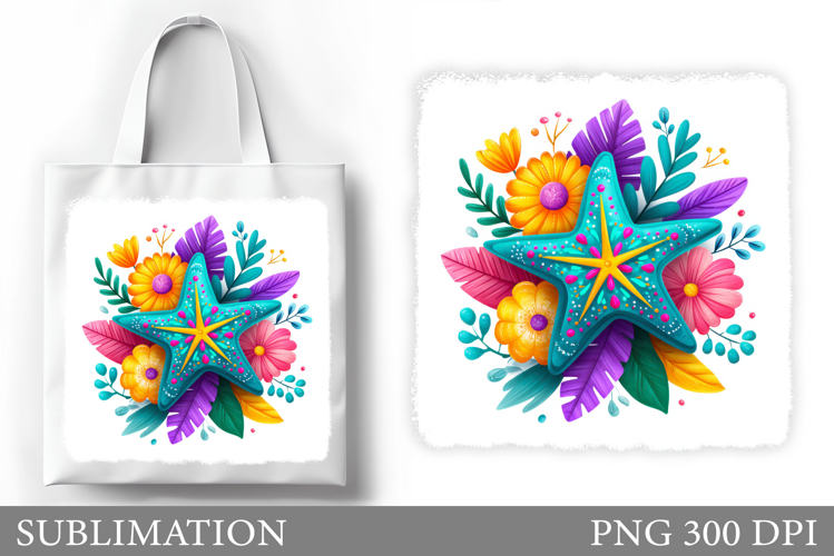 Starfish Tote Bag Sublimation. Starfish Sublimation