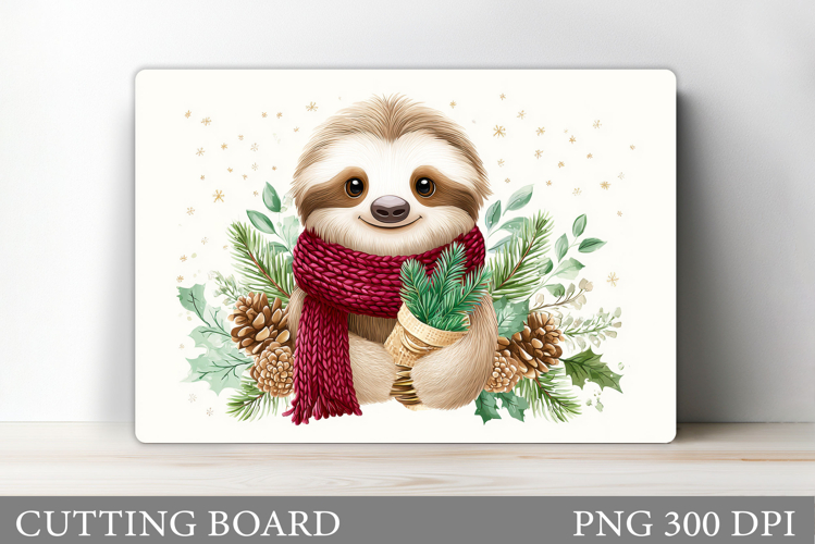 Christmas Sloth Cutting Board. Christmas Cutting Board