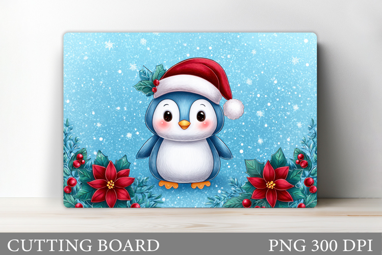 Cute Penguin Cutting Board. Christmas Cutting Board Design