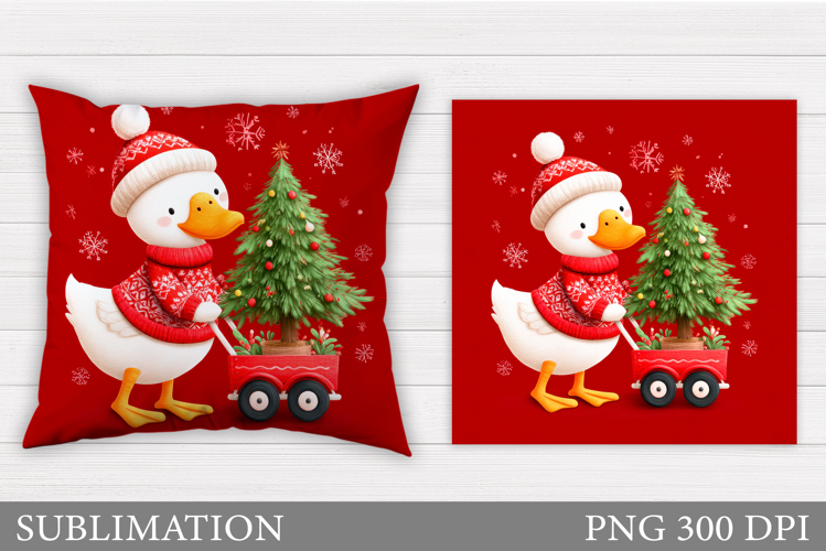 Christmas Goose Pillow Design. Christmas Sublimation