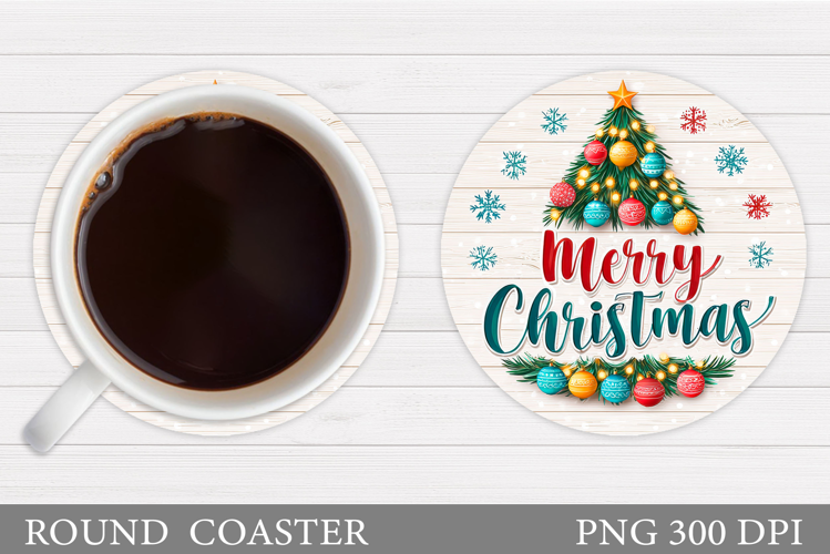 Christmas Tree Coaster Design. Christmas Coaster Sublimation