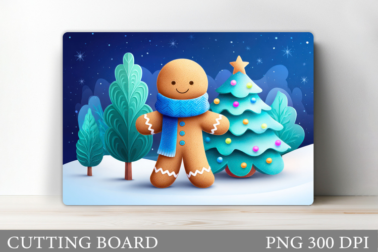 Christmas Cutting Board Design. Gingerbread Cutting Board