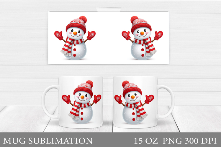 Christmas Snowman Mug Design. Christmas Mug Sublimation