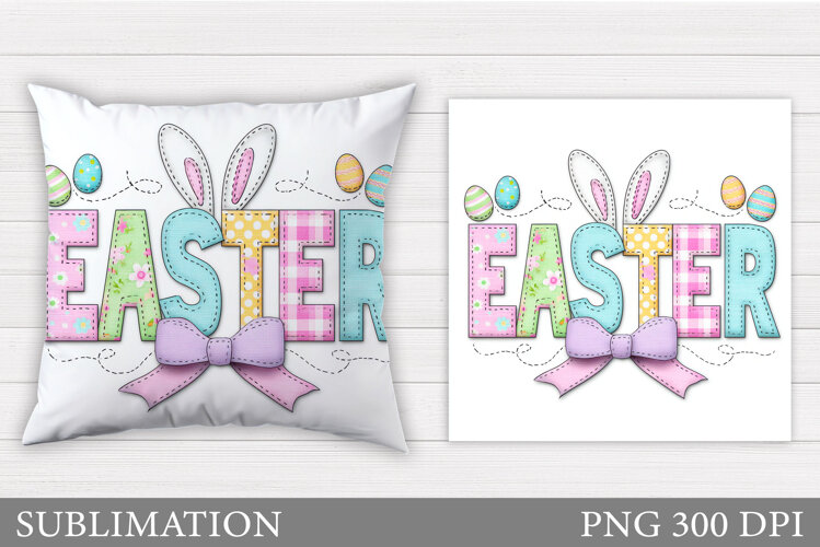 Happy Easter Pillow Design. Easter Sublimation example image 1