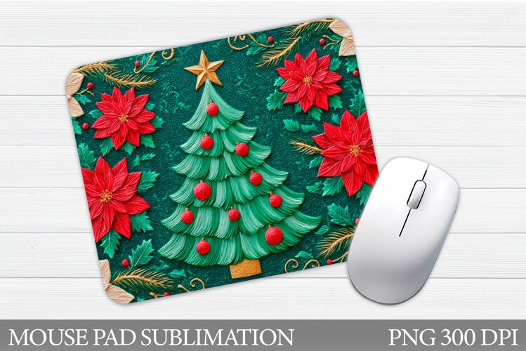 Christmas Tree Mouse Pad. Christmas Mouse Pad Sublimation example image 1
