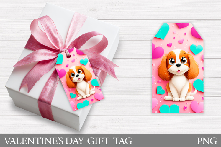 Valentines Dog Gift Tag Design. Valentine Gift Tag Printable